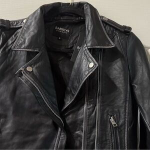 Barneys New York Black Leather Jacket